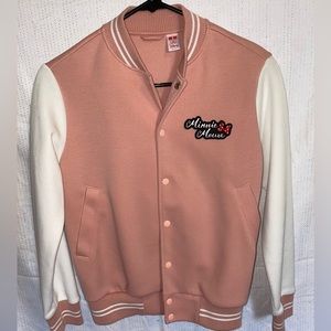 Minnie Mouse varsity jacket light pink